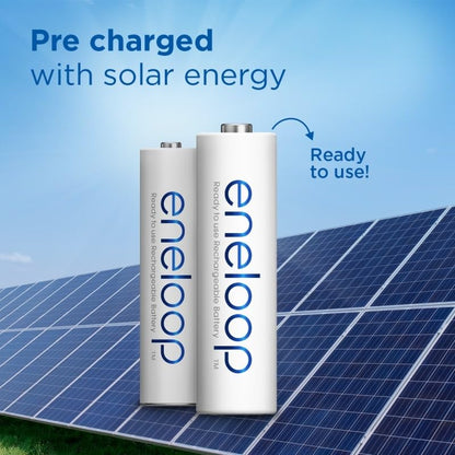 eneloop, AA/Mignon, Rechargeable Battery, Pack of 8, Capacity of 2000 mAh, Ready-to-Use Ni-MH Batteries, 2000 Recharge Cycles, Plastic Free Packaging, Standard, White
