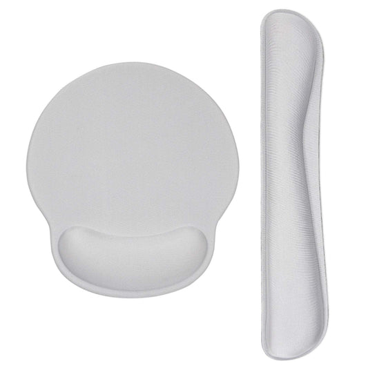 AORTDES Ergonomic Keyboard Mouse Pad Wrist Rest Support Set for Laptop/Computer/Desktop,Memory Foam Hand Rest Wrist Cushion for Gaming/Office,Lightweight Comfortable & Pain Relief (Greyish White)
