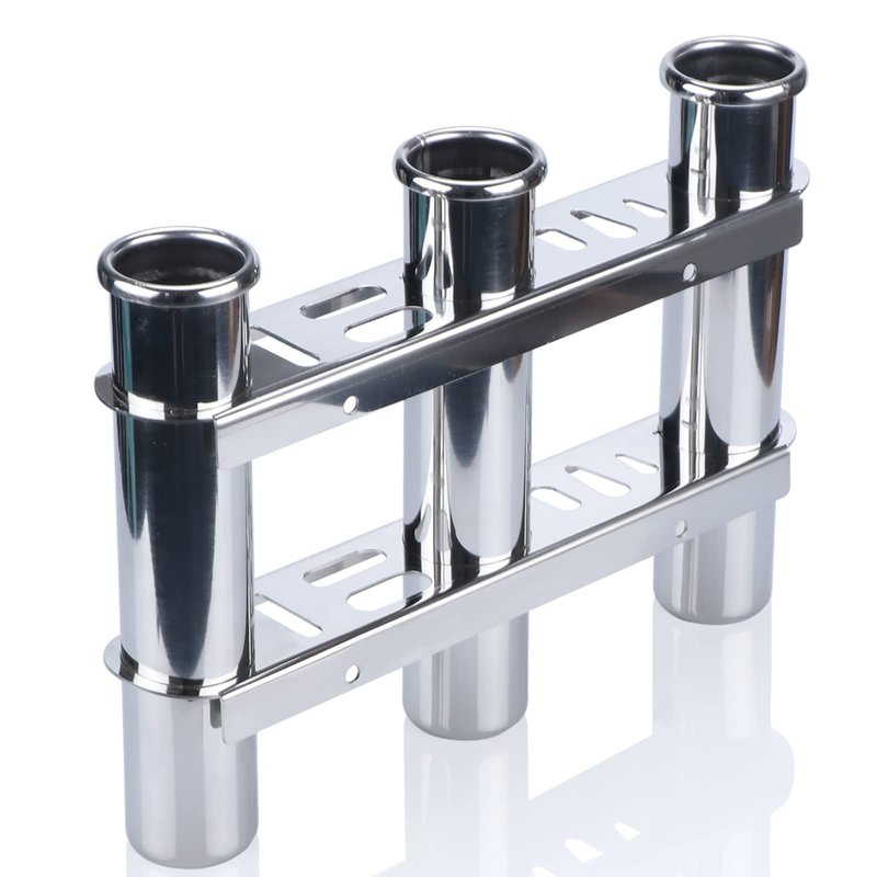 Fishing Rod Holder for Boat, Vertical Wall Mounted Fishing Rod Rack, Stainless Steel Rod Holder for Marine Boat,Fishing Boat, Truck (3 Tubes Upgrade)