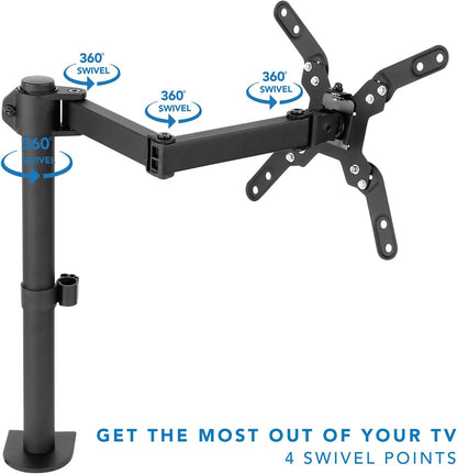 Mount-It! Large Monitor Desk Mount with VESA 200 (200x200, 200x100) Bolting Pattern, Fits up to 42 Inch and Ultrawide Monitors, Full Motion with Clamp and Grommet Base