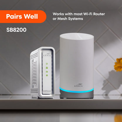 ARRIS (SB8200) - Cable Modem - Fast DOCSIS 3.1 32x8 Gigabit Cable Modem , Approved for Comcast Xfinity, Cox, Charter Spectrum, & more | 1 Gbps Max Internet Speed, 4 OFDM Channels - (No Built-in Wifi)