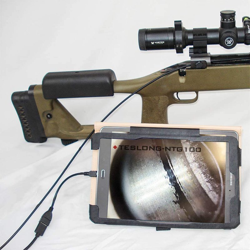 Teslong Rifle Borescope | Bore Camera for Gun Cleaning - Visual Barrel Inspection Tool for .20 Caliber & Larger | 45-Inch Flexible Design with 3 Right-Angle Mirrors and Carrying Case