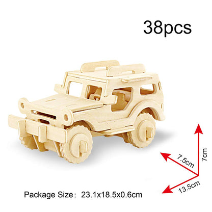 Georgie Porgy 3D Wooden Puzzles DIY Models Kits for Kids Dinosaur Airplane Woodcraft Construction Toy Pack of 6 (Airplanes Cars Yacht)