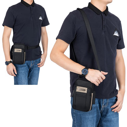 SPAHER Small Men's Side Bag - Outdoor Sports Hiking Waist Pack Crossbody Tactical MOLLE EDC Cellphone Pouch Belt Bum Business Fanny Hip Messenger Sling Travel Gym Bag
