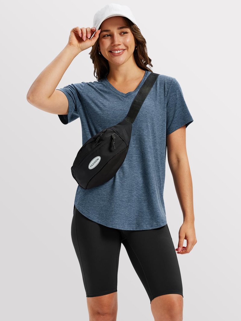 VILIGO 4 Pack V Neck T Shirts for Women Basic Tees Casual Short Sleeve Shirts Loose Fit Plus Size Tops Plain Summer Clothes