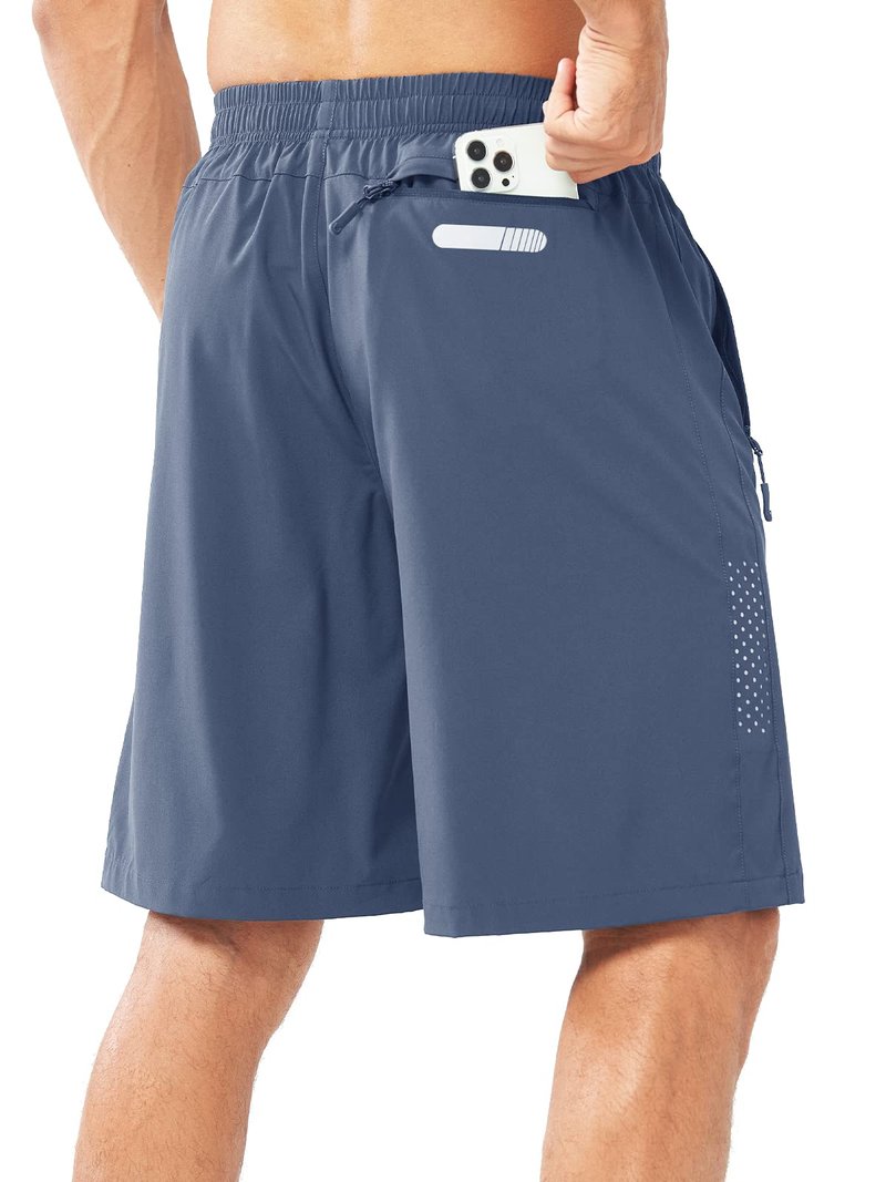 NORTHYARD Men's Athletic Running Shorts Gym Workout 7"/9"/5" Quick Dry Lightweight Sports Basketball Tennis 3 Zipper Pockets FEDERALBLUE-9inch S