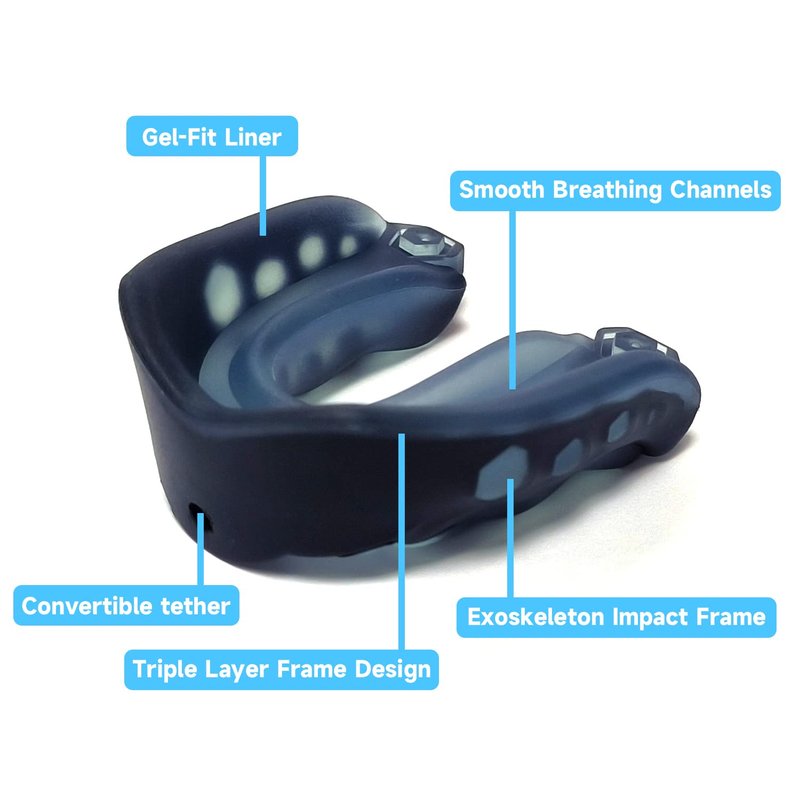 2 Pack Football MouthGuard with Straps and Case,Kid Mouth Guard Youth Football Mouthpiece,Kid Sports Mouth Guard for Boxing, Basketball, MMA, Lacrosse,Hockey,MouthGuard for Kid&Youth
