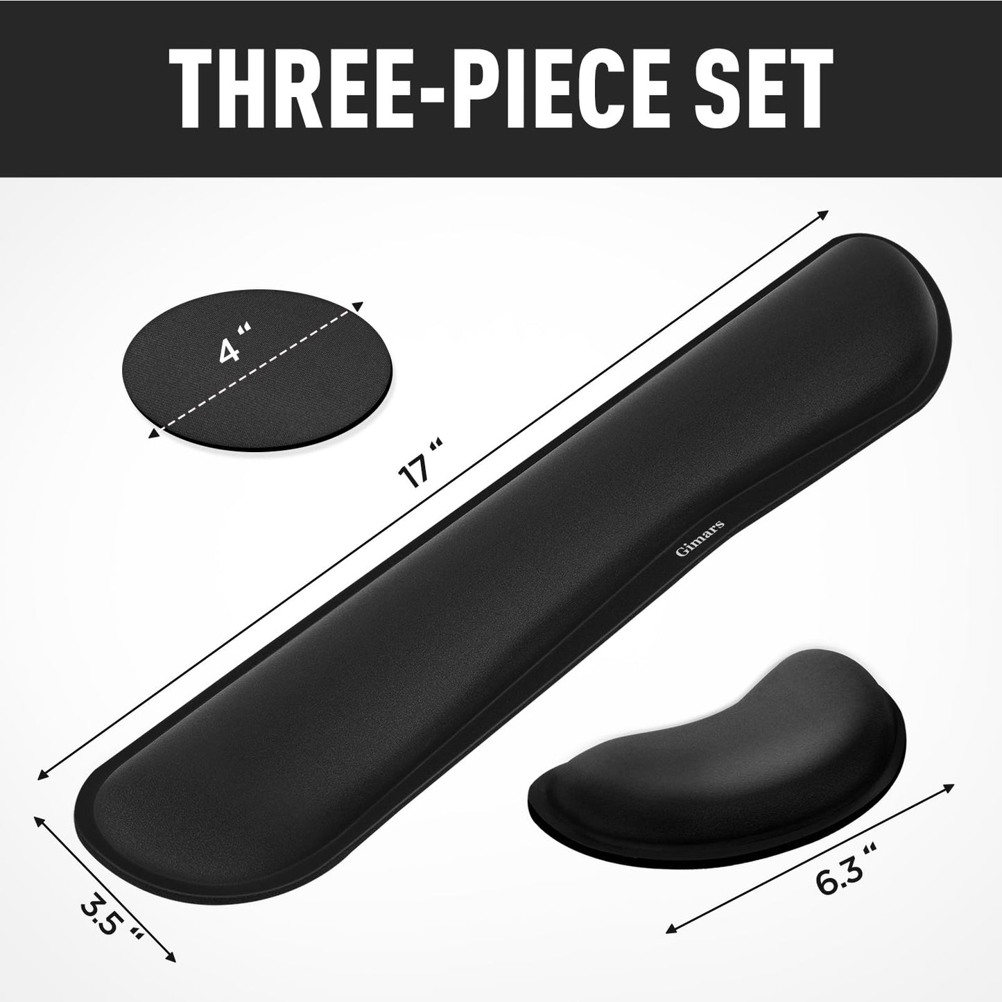 Gimars Upgrade Enlarge Silky Gel Memory Foam Keyboard Wrist Rest, Wrist Rest for Computer Keyboard, Ergonomic Design for Typing Pain Relief, Mousepad Rests, Wrist Support for Office, Gaming, Black