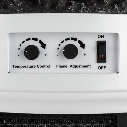 e-Flame USA Regal Freestanding Electric Fireplace Stove - 3-D Log and Fire Effect (White)