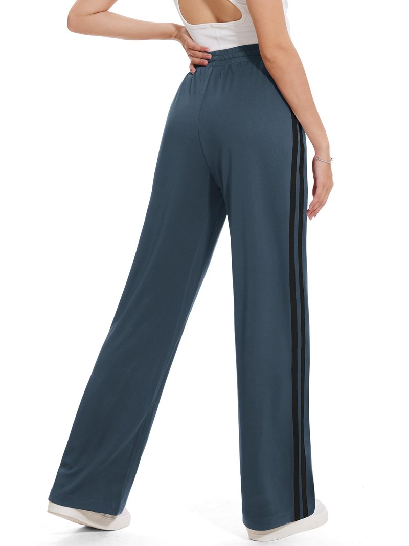Tapata Women's 28" Inseam Petite Track Pants Loose Straight Leg Jogging Sweatpants Warm-Up Sports Athletic Running, Dark Grey, M