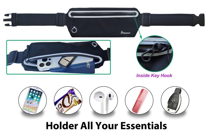 Slim Running Belt Fanny Pack Women Men,Runners Phone Holder Waist Bag,Run Pouch Waist Belt for Workout Jogging,Travel Money Belt Running Gear Accessories.