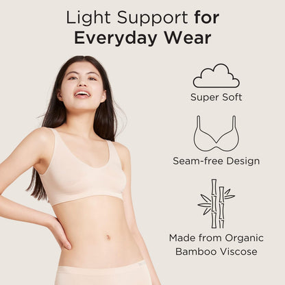 Boody Women's Shaper Bra - Crop Bralettes for Women, Pullover Womens Bras, Seamless Bras for Women - Wireless & No Padding for Light Support, Bamboo Viscose for All-Day Comfort - Nude, Small
