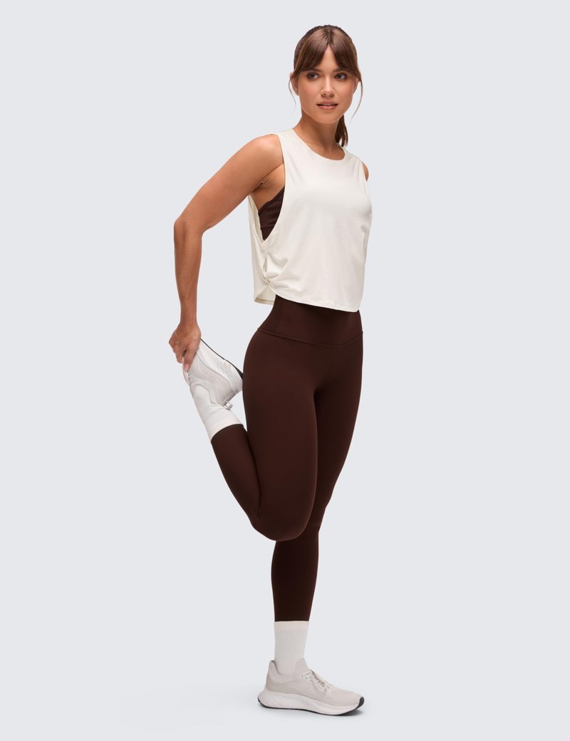 CRZ YOGA Pima Cotton Large Armhole Tank Tops for Women - Workout Sport Athletic Yoga Running Gym Loose Crop Sleeveless Shirts Milky White (Bone) Medium