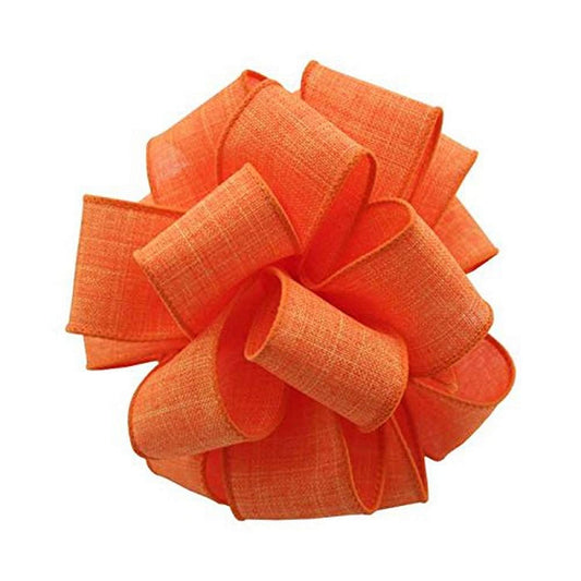Berwick Offray DWI Linen Wired Edge Ribbon-1-1/2 Wide X 50 Yards-Orange