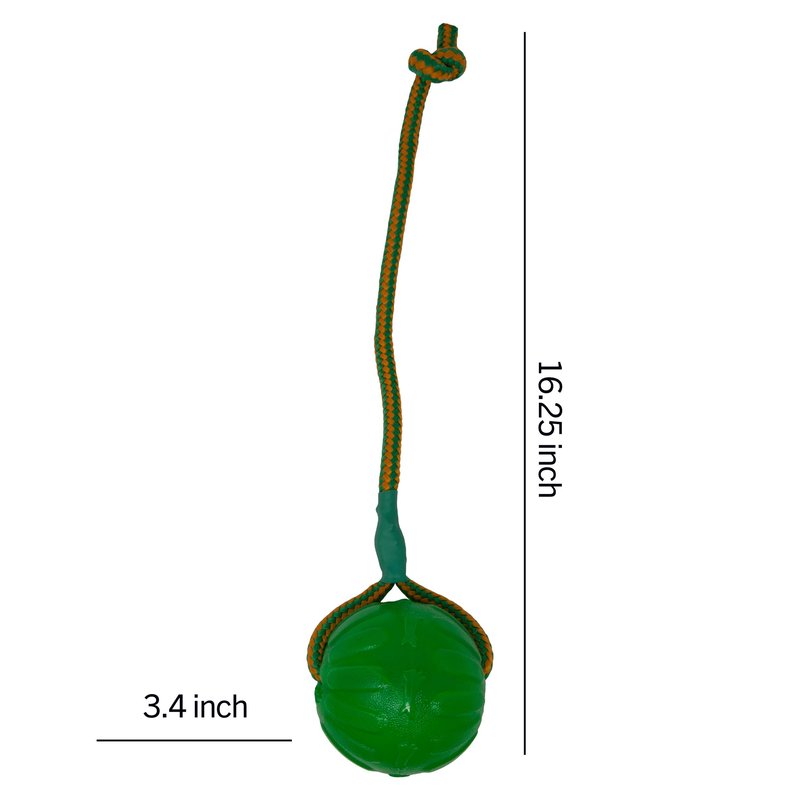 Starmark Everlasting Fun Ball on a Rope Dog Toy,Greens,Medium/Large