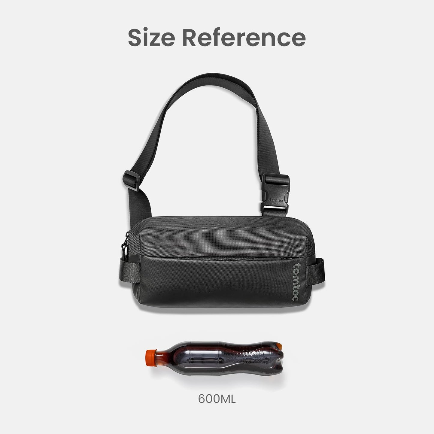 tomtoc Compact EDC Sling Bag, Minimalist Chest Shoulder Crossbody Sling Backpack for Men Women, fits Switch 2 or ipad mini 7, Lightweight Everyday Carry Bag for Tactical, Travel, Work, Sport, Black