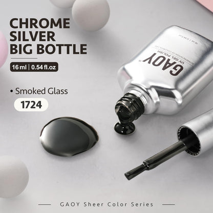 GAOY Jelly Nude Black Gel Nail Polish, 16ml Sheer Neutral Translucent Soak Off Gel Polish, UV Light Cure for Nail Art DIY, 1724 Smoked Glass