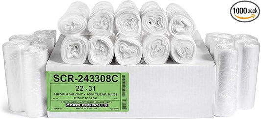 Aluf Plastics SCR-243308C 12-16 Gallon Trash Bags
