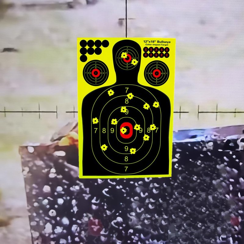 AimsoAces12x18 Inch Silhouette Splatter Targets - Multi-Color Reactive Paper for High-Visibility Shooting Practice (10)
