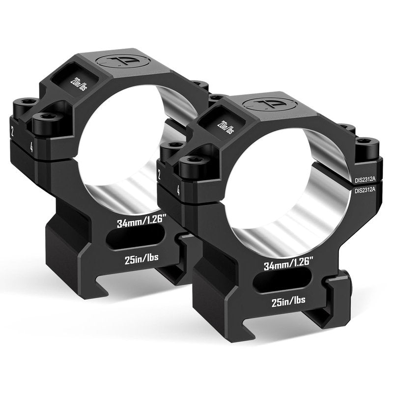 DISCOVERYOPT Precision Scope Rings, Precision Lapped Riflescope Mounts for Picatinny Rails (34mm-1.26 inches)