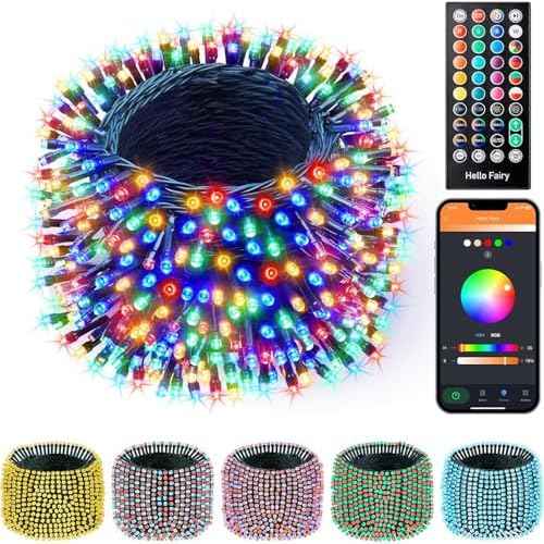 Minetom Color Changing Christmas Lights Outdoor, 99Ft 300 LED Smart RGB String Light App Controlled, Dimmable Timer Twinkle Christmas Lights, Xmas Plug in for Xmas Tree Party Decor