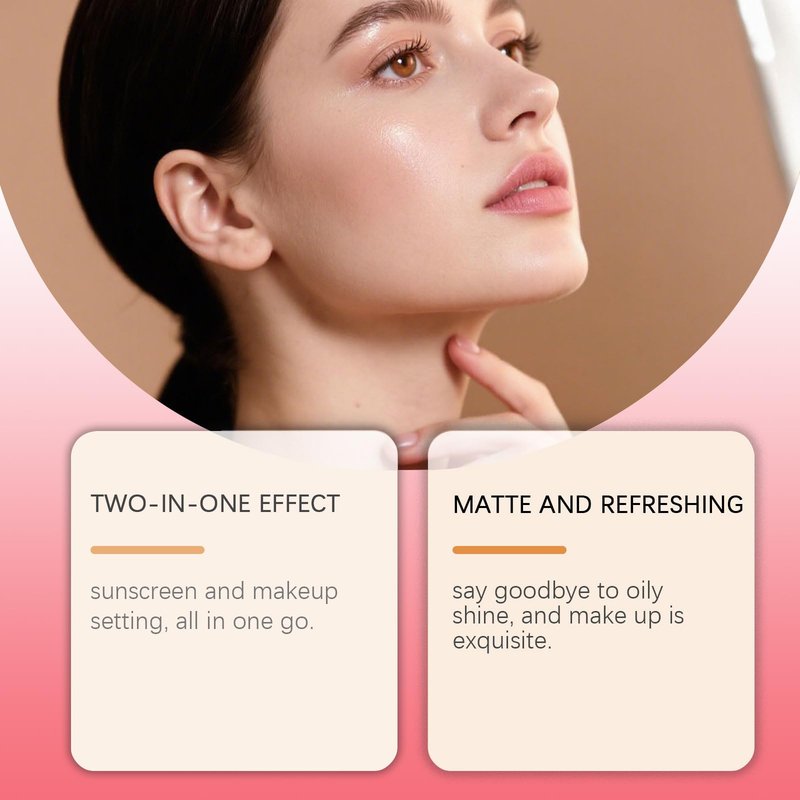 Lyjinbc Mineral Sunscreen Setting Powder, SPF 50 Transparent Brush Powder, Long-Lasting,Lightweight Breathable, Oil Control Natural Matte, Suitable for Face, Scalp & Hair