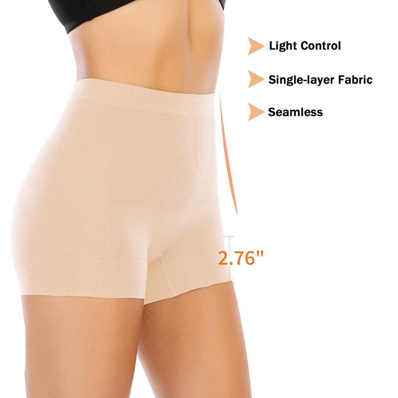 Womens Seamless Shaping Boyshorts Panties Tummy Control Underwear Slimming Shapewear Slip Shorts(#A2 Beige(light Tummy Control),Small)