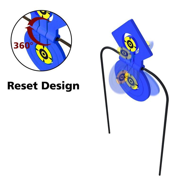 Atflbox Double Reaction Self-Healing Resetting Target, Diamond and Circular Shapes High Caliber Spinner Target, Shooting Targets for Rimfire, Rifle, Pistol, Airgun, Handgun (Blue)