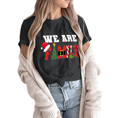 Merry and Bright Shirt Christmas T-Shirts for Family Couple Outfit Tee Parent-Child Short Sleeves Christmas Top