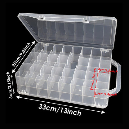 46 Grids Sewing Organizer, Double Sided Thread Box Storage, Portable Clear Plastic Organizer Box for Embroidery and Sewing Threads, Embroidery Floss, Crafts, Small Toys (Clear)