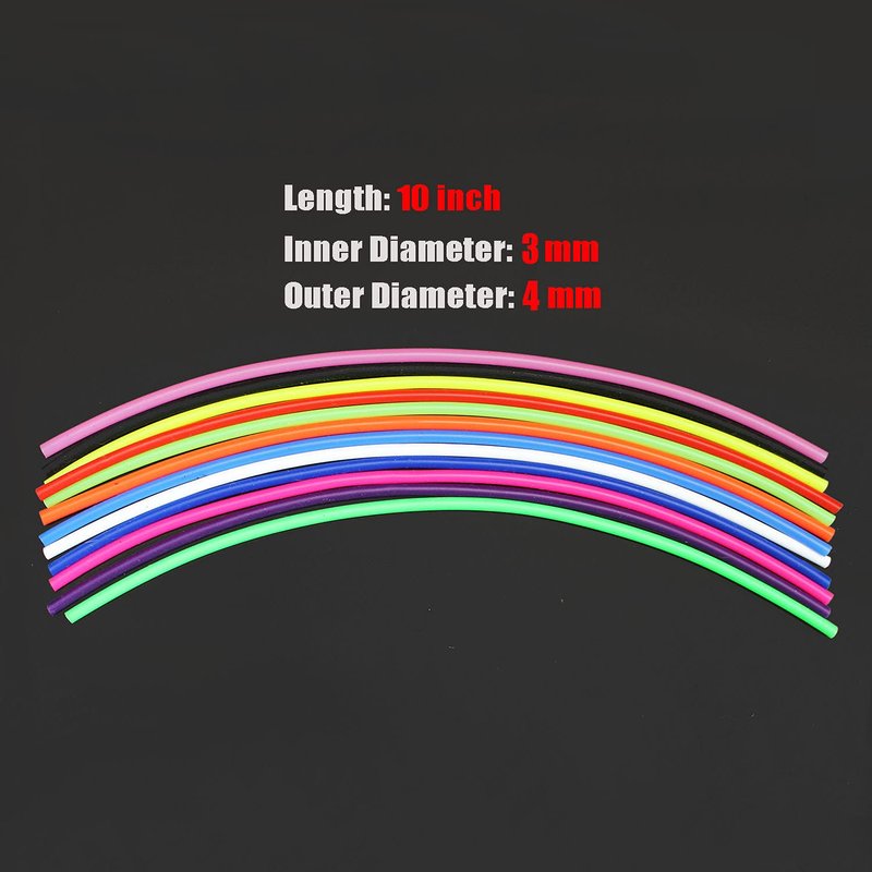 Tigofly 12 pcs 12 Colors UV Silicone Tube 1/8" ID x 5/32" OD Small Soft Flexible Hollow 10inch Fly Tubing Fly Tying Tubes Materials