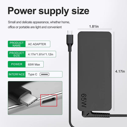 Dzytnsy 65W USB C Charger Compatible with Lenovo Thinkpad/Yoga/Chromebook Laptop Computer 65W 45W USB C Fast Power Adapter