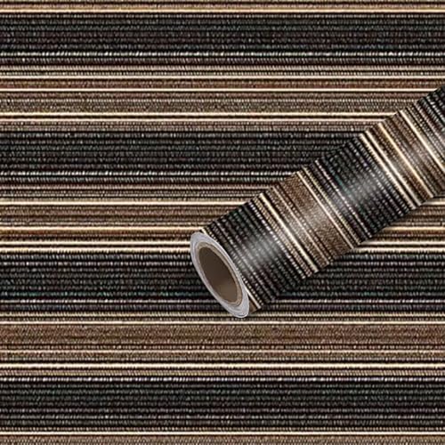 Nuxovilar Brown Wood Grain Stripe Textured Peel and Stick Wallpaper, 15.75"x39.37", Self-Adhesive Contact Paper, Rustic Modern Look for Bedroom, Living Room and Table Decor