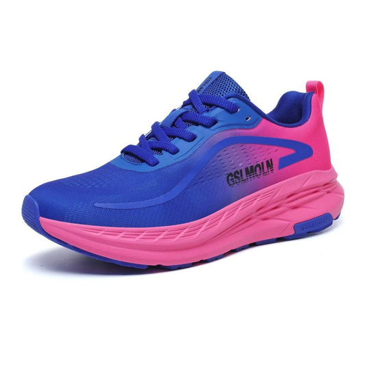 GSLMOLN Women's Athletic Tennis Shoes Lightweight Running Sneakers for Gym Workouts Walking with Cushion Support Non Slip Sport Design Rose/Blue Size 8