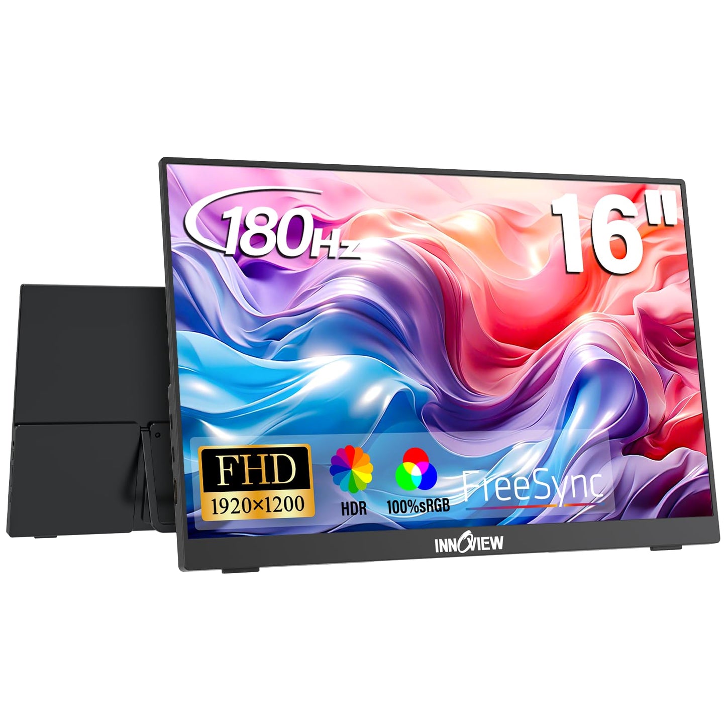 InnoView Portable Monitor Touchscreen 15.6" 1080P 10-Point Touch Screen Monitor Portable with Protective Sleeve Built-in Stand, 1200:1 HDMI USB C Travel Monitors for Laptop, PC, Phone