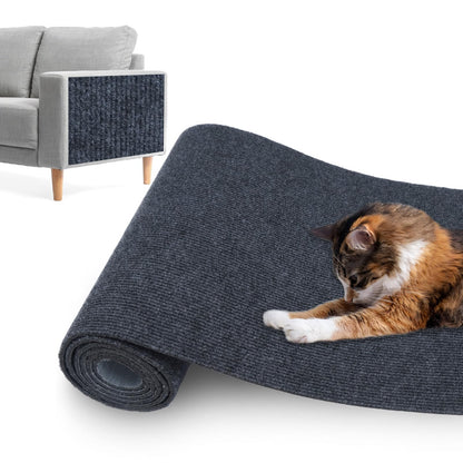 Cat Scratching Mat,Cat Scratch Furniture Protector, Trimmable Self-Adhesive Couch Protector,Carpet Replacement for Tree Shelves, Sofa and Scratching Post (40"x15.8",Dark Gray)