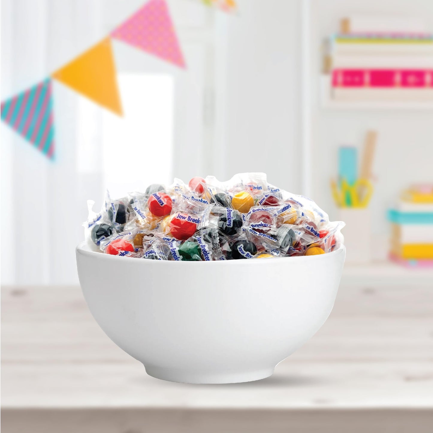 Jaw Breakers - 2 Pound Bulk Pack (About 170 Count) - Assorted Fruit Hard Candy - Individually Wrapped Halloween Candy - Lemon, Lime, Cherry, Orange, and Grape