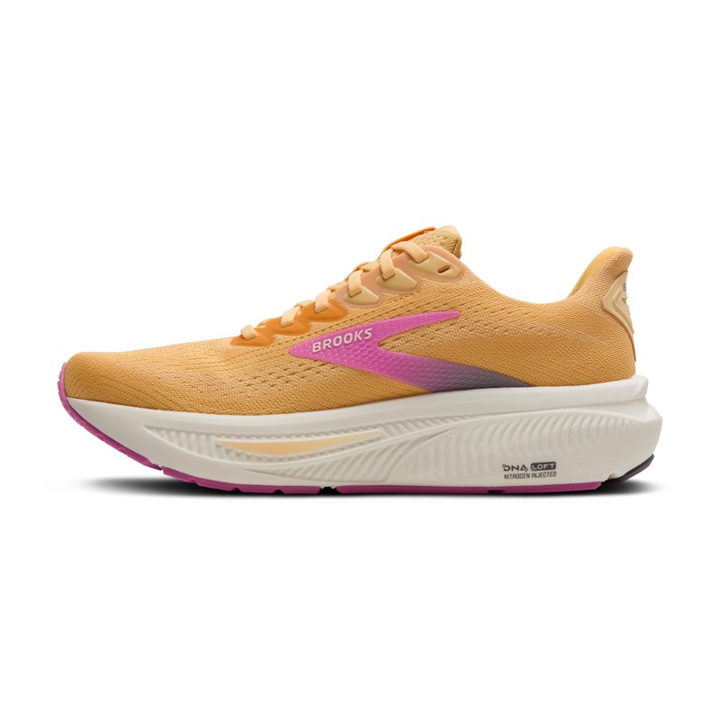 Brooks Women’s Ghost 17 Neutral Running Shoe - Apricot/Grey/Pink - 8 Medium