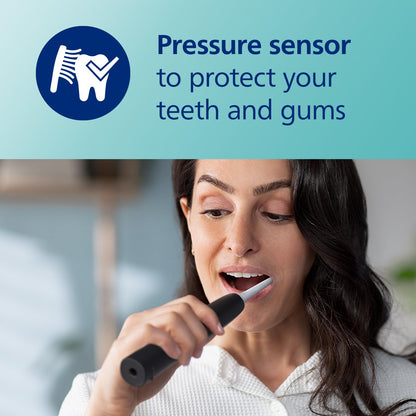 Philips Sonicare 3100 Electric Toothbrush, Sonic Toothbrush, Pressure Sensor and Timer, Sugar Rose and Black, Dual Pack, HX3675/15