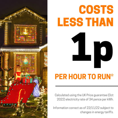 ANSIO® Christmas Lights 1000 LED 12m/39ft Cluster Christmas Tree Lights for Indoor & Outdoor Warm White Decorations Fairy Lights with Timer for Xmas Garden & Party | Mains Powered Green Cable