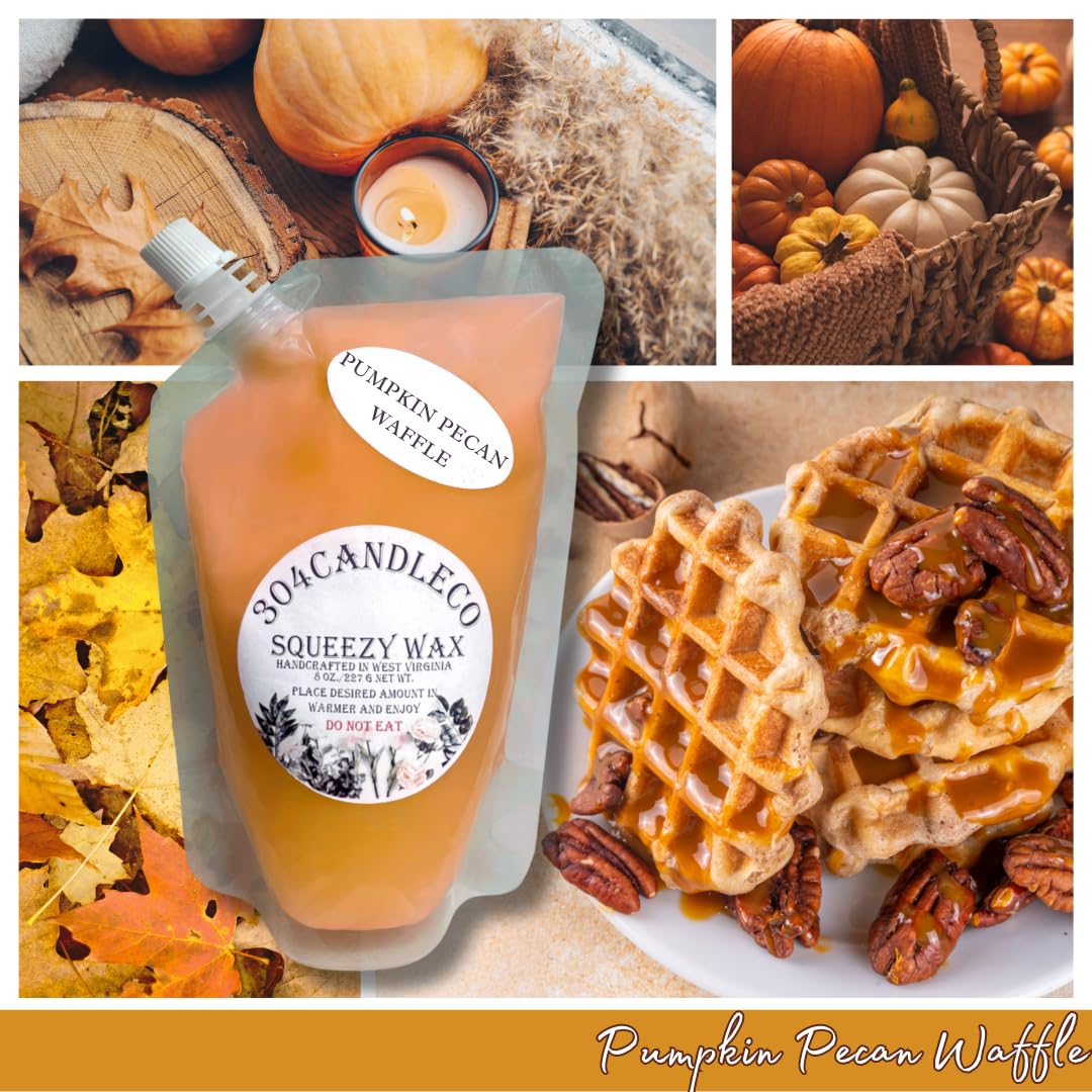 304CandleCo Large Squeeze Soy Wax Melt - 50 SCENTS! - Highly Fragrant & Hand-Crafted - Easy Mix & Match - American Made - Perfect for Wax Warmers (8oz, Pumpkin Pecan Waffles)