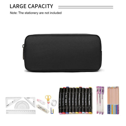 Della Gao Small Pencil Case Large Capacity Pencil Pouch Marker Pen Bag Coin Pouch Office Stationery Organizer (Balck)