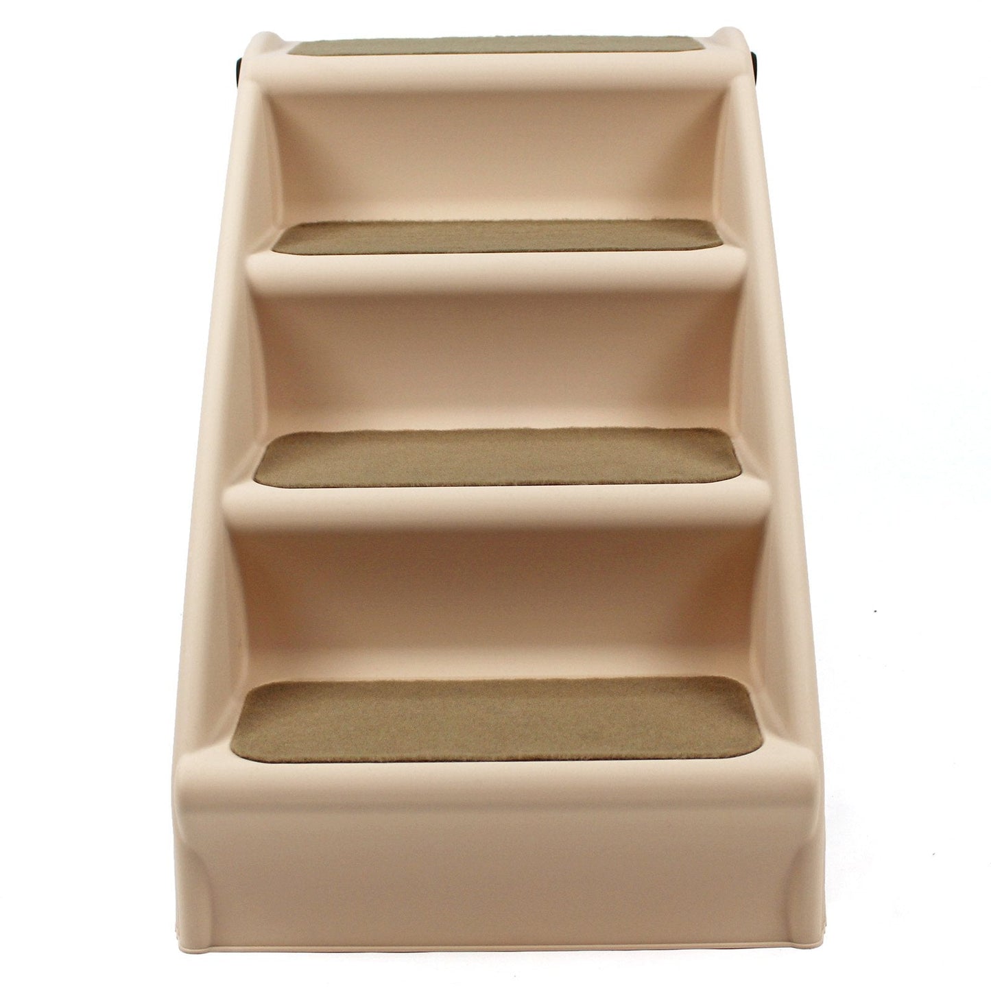 Plastic Foldable Dog Pet Stairs with Carpet Treads, Beige, 38cm x 47cm x 60cm