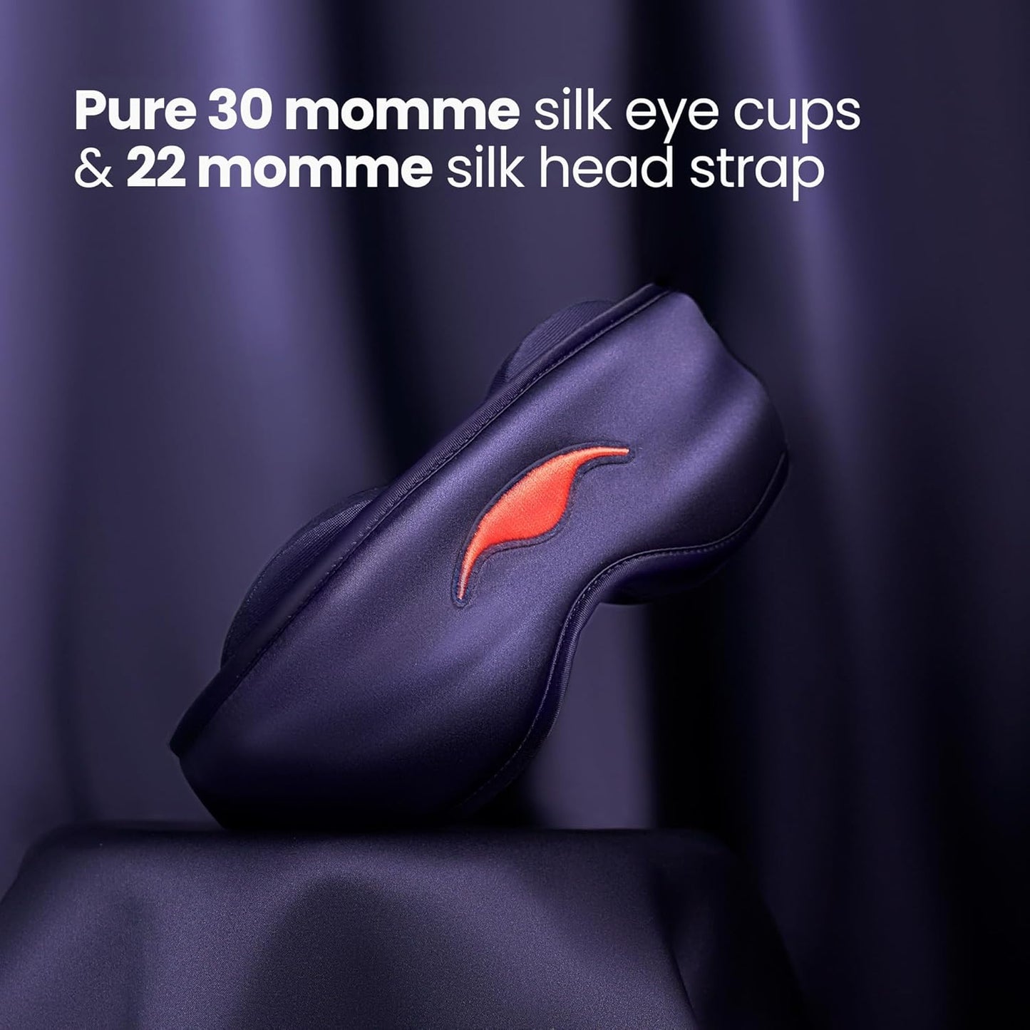 Manta Silk Sleep Mask – Premium 22 Momme Silk Eye Mask, Designed for Blackout Comfort, Breathable and Washable, Adjustable Fit (Purple)