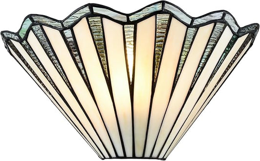 Tiffany Style Wall Sconce 12.2-Inch Stained Glass Wall Light Fixture, Mission Tiffany Sconces Wall Lighting 1-Light Stained Glass Wall Sconce Decor for Bedroom Hallway Stairway Bathroom Home