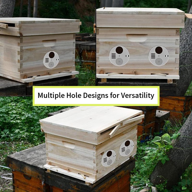 Acoeitl 4Pcs Bee Hive Entrance Disc 4.92In and 2.64In Diameter 2 size Stainless Steel Entrance Gates Beekeeping Tool Equipment Nuc Box Entrance Reducer Round Beehive Nest Door for Swarm Trap Hive Trap