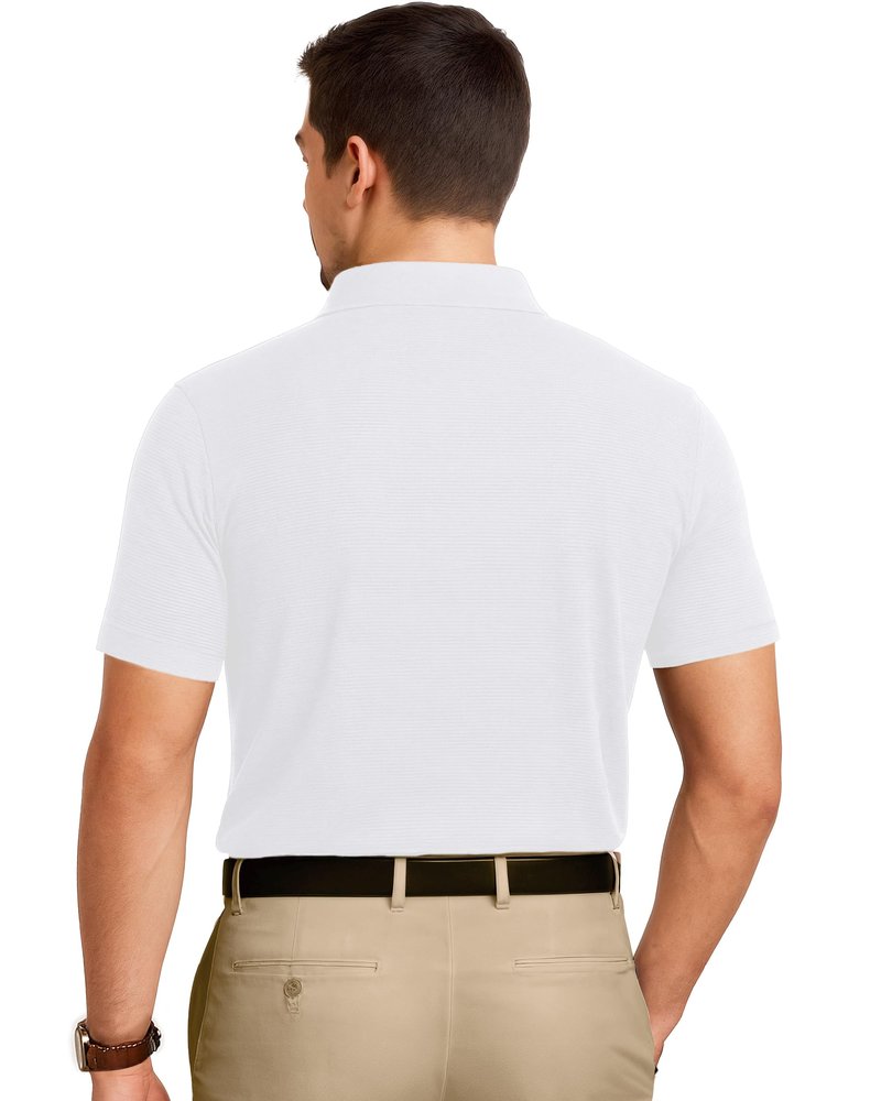 NY Threads Men's Golf Polo Shirt UPF 70+ Regular Fit Moisture Wicking Quick Dry Performance Short Sleeves Polo, Large, White