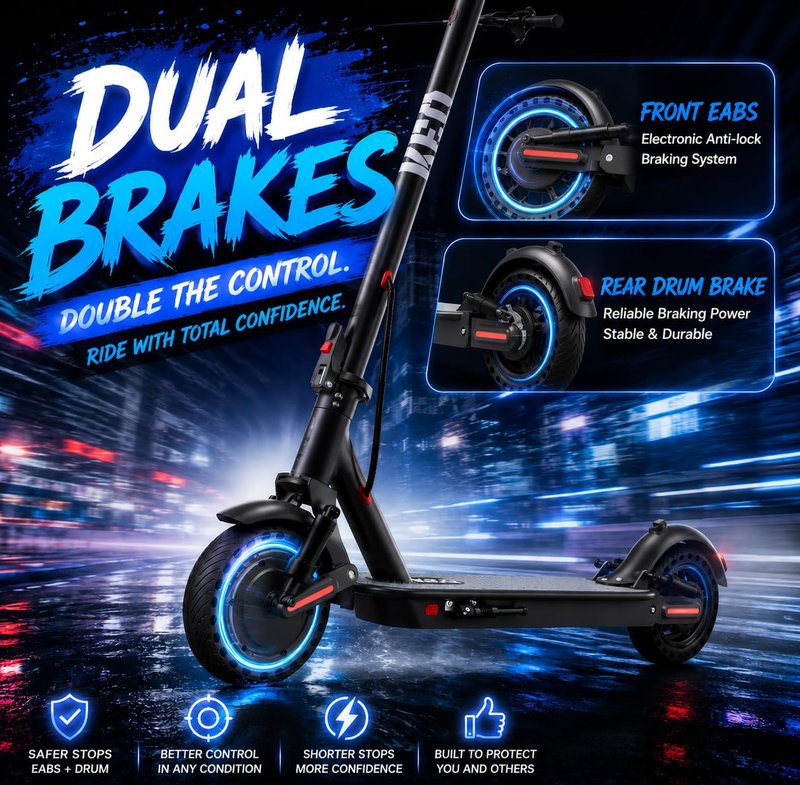 KEQ Electric Scooter Adults 10" Tires,22Mph 500W Motor 30 Miles Range Dual Suspension Shock Absorption Dual Braking System Portable & Foldable E Scooter for Travel and Campus Use