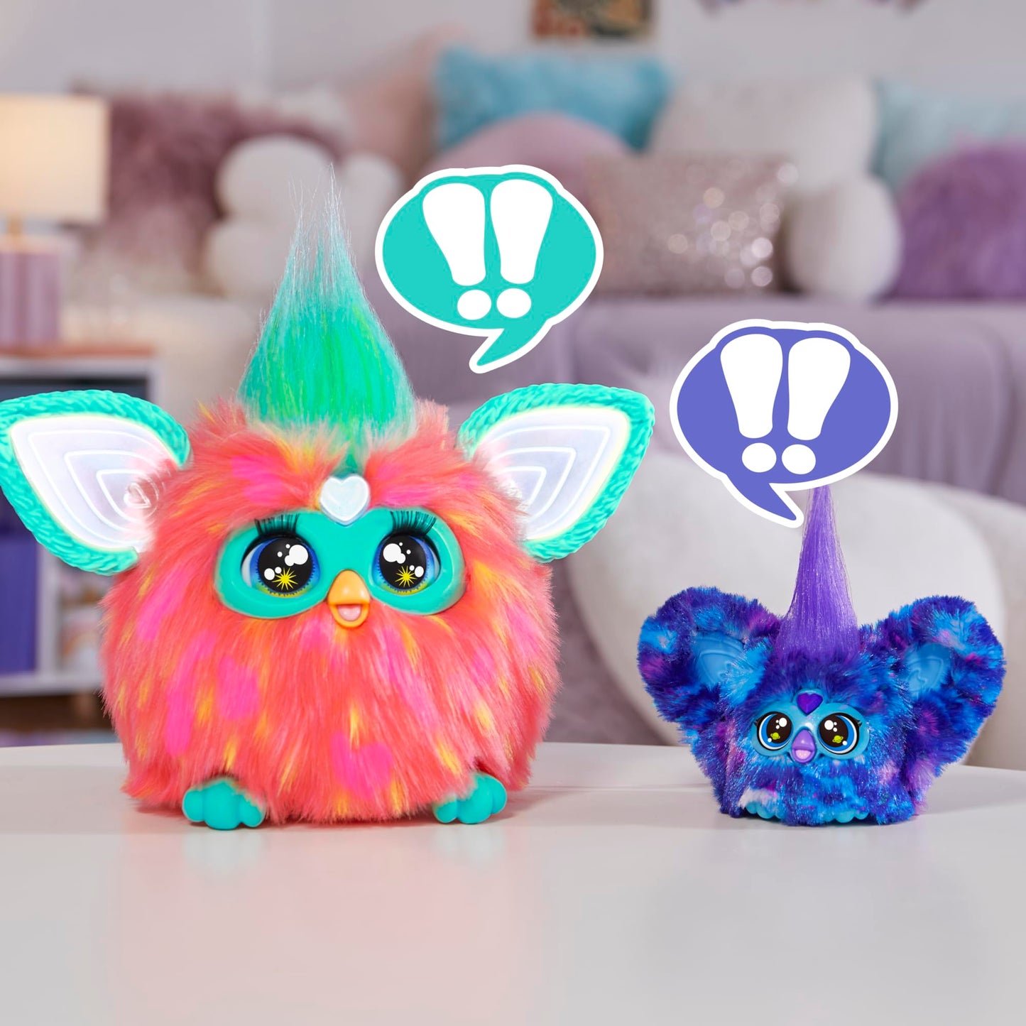 Furby Furblets Star-Lee Mini Electronic Plush Toy, Orange, White, Black
