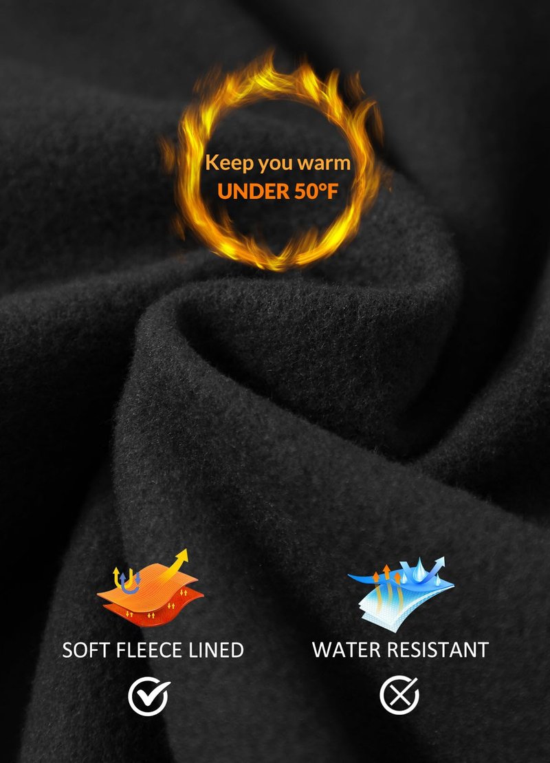 baleaf Women's Fleece Lined Leggings Thermal Warm Winter Leggings High Waisted Yoga Pants Cold Weather Inner Pocket 2-Pack Black/Black XXL